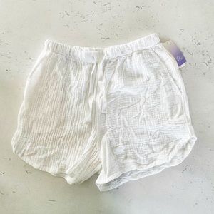 Stars Above Lightweight White Linen Pajama Shorts Size M NWT